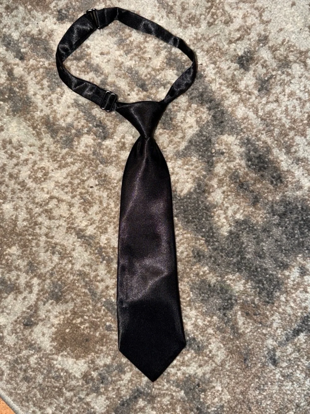 Classic Black Men's Satin Clip-On Tie